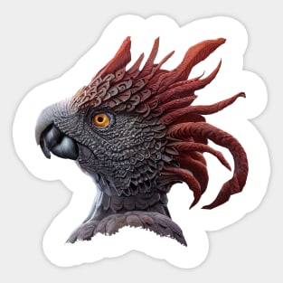 Bird phoenix red fire feathers Sticker